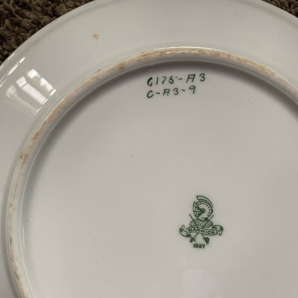 Vintage Warwick 1937 Plate - Picture 5 of 5